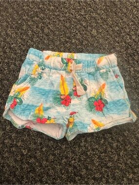 Zara Girls Tropical Print Knit Shorts Size 4 (104 cm) Beach Vacation